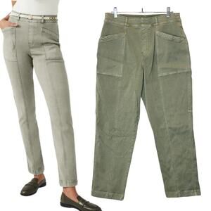 Spanx Size XL Pants Stretch Twill Straight Leg Olive Oil Cargo Stretch Casual